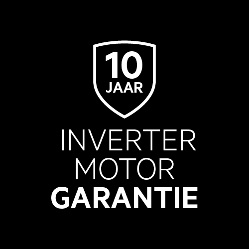 10 jaar garantie op de inverter motor