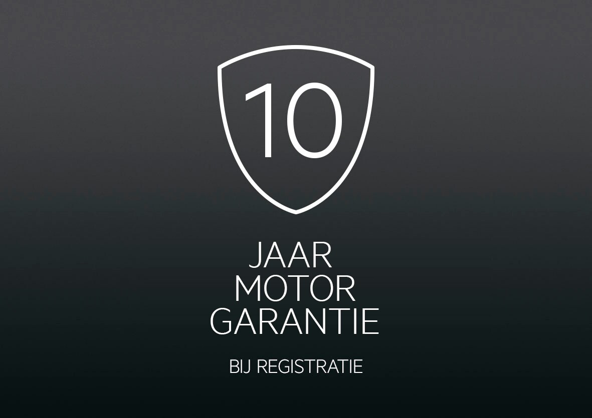 10 jaar motorgarantie